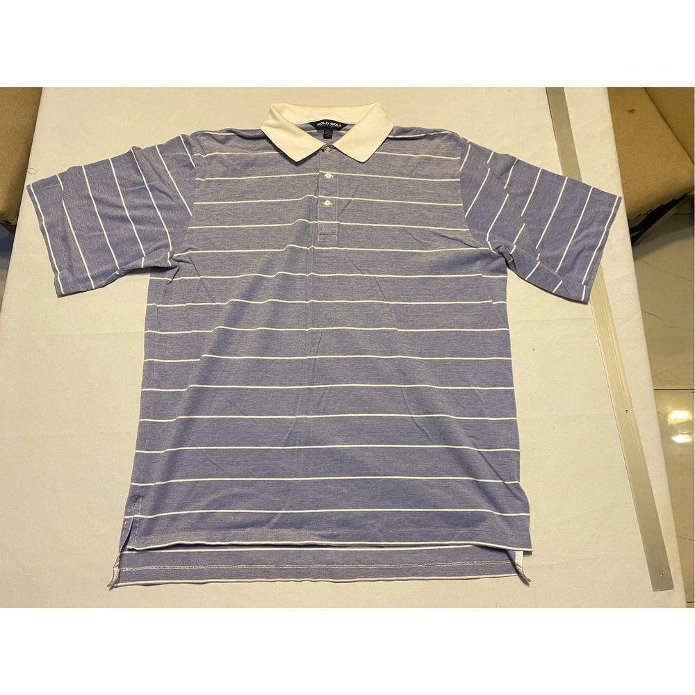 Vintage Polo Shirt Mens Extra Large Blue White Golf Athletic